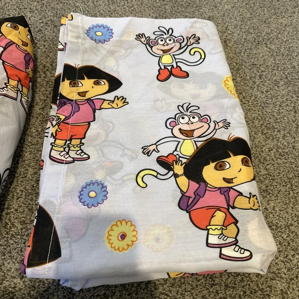 Vintage Dora Explore Sheet Set Dan River Fitted & Flat Y2K USA